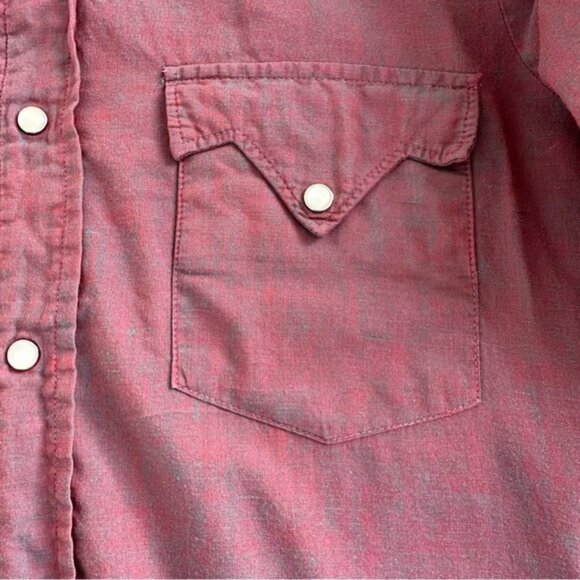 Vintage Kmart Western Shirt small Red Blue pearl snap - Picture 15 of 15